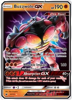 Buzzwole GX card from SM - Crimson Invasion