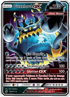 Guzzlord GX card from SM - Crimson Invasion
