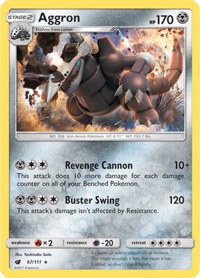 Aggron card from SM - Crimson Invasion