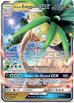 Alolan Exeggutor GX card from SM - Crimson Invasion