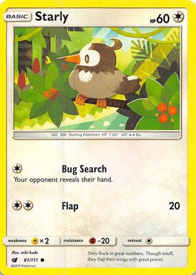 Starly card from SM - Crimson Invasion
