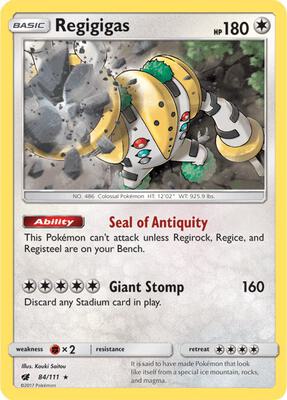 Regigigas card from SM - Crimson Invasion