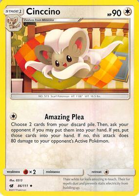Cinccino card from SM - Crimson Invasion