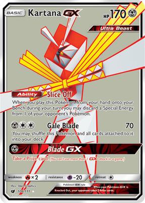 Kartana GX (Full Art) card from SM - Crimson Invasion