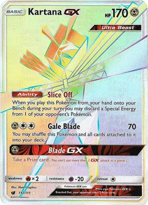 Kartana GX (Secret) card from SM - Crimson Invasion