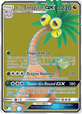 Alolan Exeggutor GX (Full Art) card from SM - Crimson Invasion