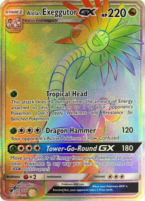Alolan Exeggutor GX (Secret) card from SM - Crimson Invasion