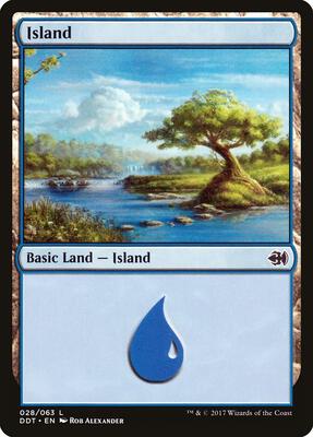 Island (028) card from Duel Decks: Merfolk vs. Goblins