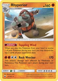 Rhyperior - 67/147 (SM Burning Shadows) card from Deck Exclusives