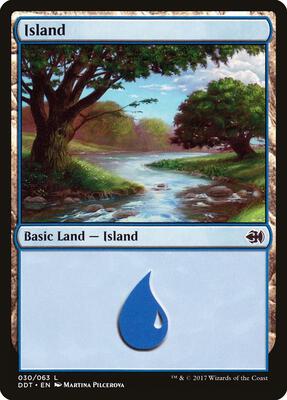 Island (030) card from Duel Decks: Merfolk vs. Goblins