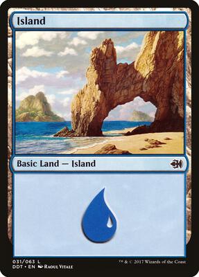 Island (031) card from Duel Decks: Merfolk vs. Goblins