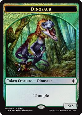 Dinosaur // Treasure Double-Sided Token card from FNM Promos