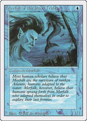 Merfolk of the Pearl Trident card from Revised Edition