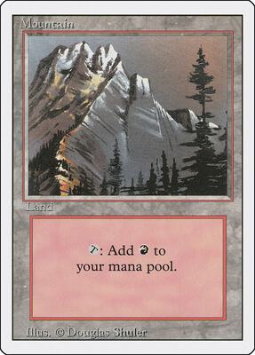 Mountain (A) card from Revised Edition
