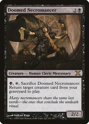 Doomed Necromancer card from 10th Edition