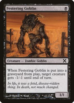 Festering Goblin card from 10th Edition