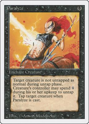 Paralyze card from Revised Edition