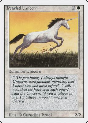Pearled Unicorn card from Revised Edition