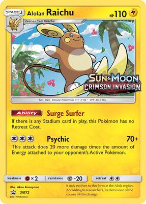 Alolan Raichu - SM72 (Prerelease) card from SM Promos