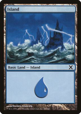 Island (368) card from 10th Edition
