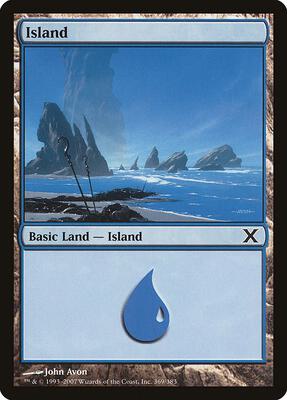 Island (369) card from 10th Edition