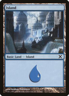 Island (371) card from 10th Edition