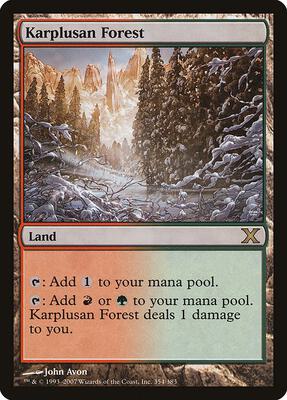 Karplusan Forest card from 10th Edition