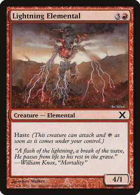 Lightning Elemental card from 10th Edition
