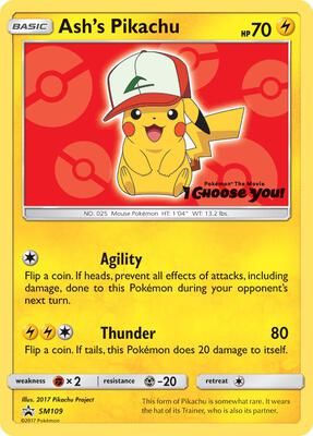 Ash's Pikachu - SM109 card from SM Promos