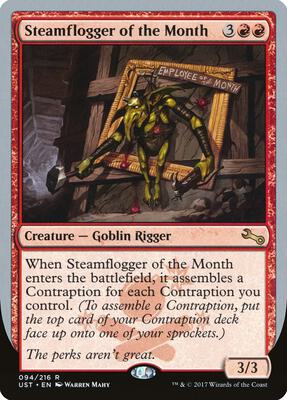 Steamflogger of the Month card from Unstable