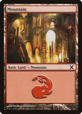 Mountain (379) card from 10th Edition