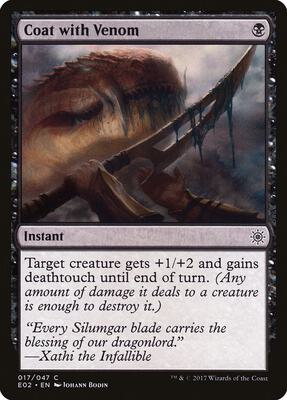 Coat with Venom card from Explorers of Ixalan