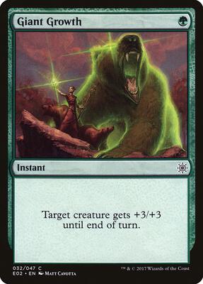 Giant Growth card from Explorers of Ixalan