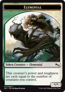 Elemental Token (017) card from Unstable