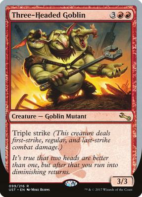 Three-Headed Goblin card from Unstable