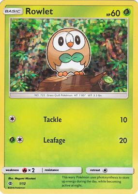 Rowlet - 1/12 card from McDonald's Promos 2017