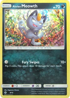 Alolan Meowth - 8/12 card from McDonald's Promos 2017