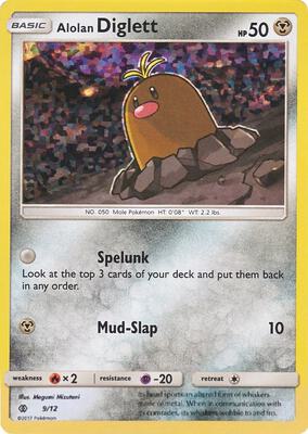 Alolan Diglett - 9/12 card from McDonald's Promos 2017