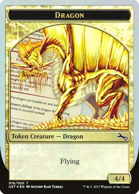 Dragon Token (Gold) card from Unstable