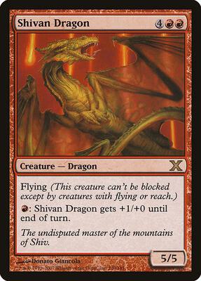 Shivan Dragon card from 10th Edition