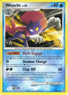 Weavile - 40/132 card from Countdown Calendar Promos