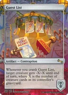 Guest List card from Unstable