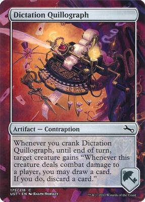 Dictation Quillograph card from Unstable
