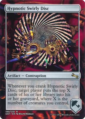 Hypnotic Swirly Disc card from Unstable