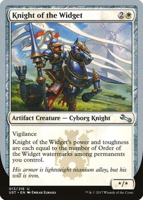 Knight of the Widget card from Unstable