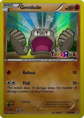 Geodude - 43/83 (Toys R Us Promo) card from Miscellaneous Cards & Products
