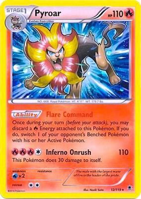 Pyroar - 12/119 (Cosmos Holo) card from Blister Exclusives