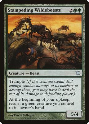 Stampeding Wildebeests card from 10th Edition