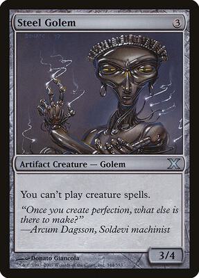 Steel Golem card from 10th Edition