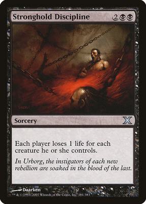 Stronghold Discipline card from 10th Edition